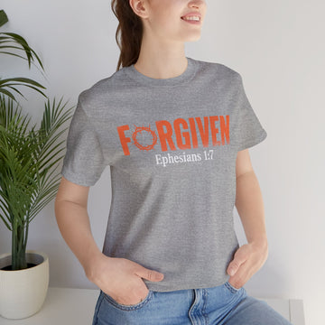 Forgiven Christian Shirt Ephesians 1:7 Bible Verse Tee, Crown of Thorns Design, Faith-Based Unisex T-Shirt for Believers