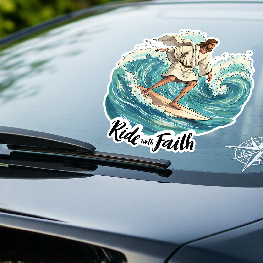 STK77  Christian Beach Sticker Pack – Soak Up the Son, Ride with Faith, Rooted in Grace Vinyl Decals for Laptop, Water Bottle, Journal