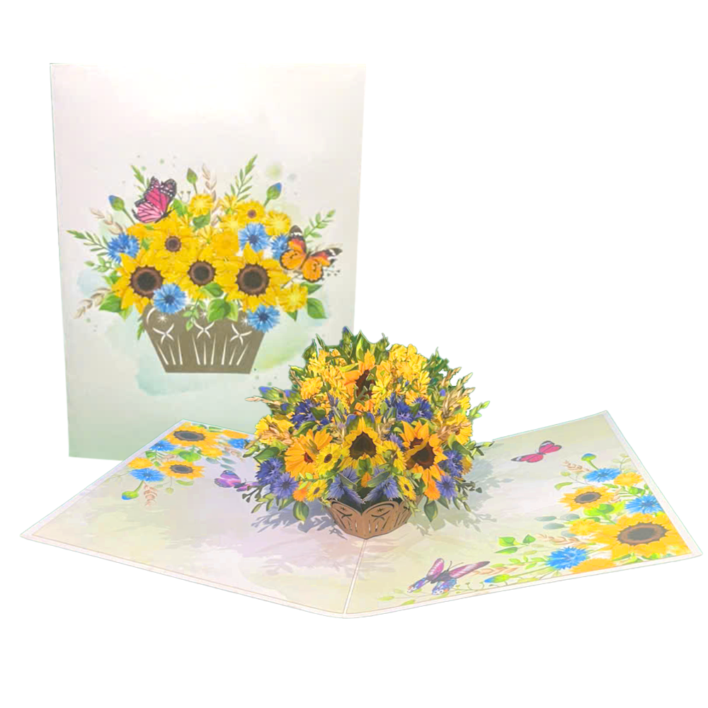 3D Sunflower Pop Up Card – Handmade Flower Greeting Card for Mom, Birthday, Mother’s Day, Thank You, or Get Well Wishes