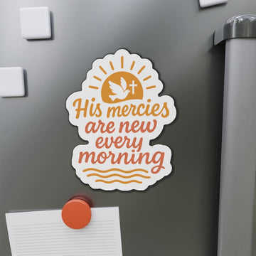 STK52 His Mercies Are New Every Morning Christian Sticker – Waterproof Faith Vinyl Decal for Laptop, Journal, Fridge, Gift for Believers