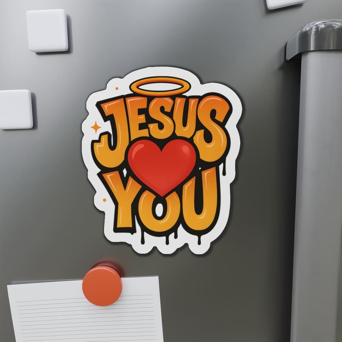 STK55 Jesus Loves You Sticker – Christian Waterproof Vinyl Decal for Laptop, Water Bottle, Bible Journal – Cute Faith Gift for Believers