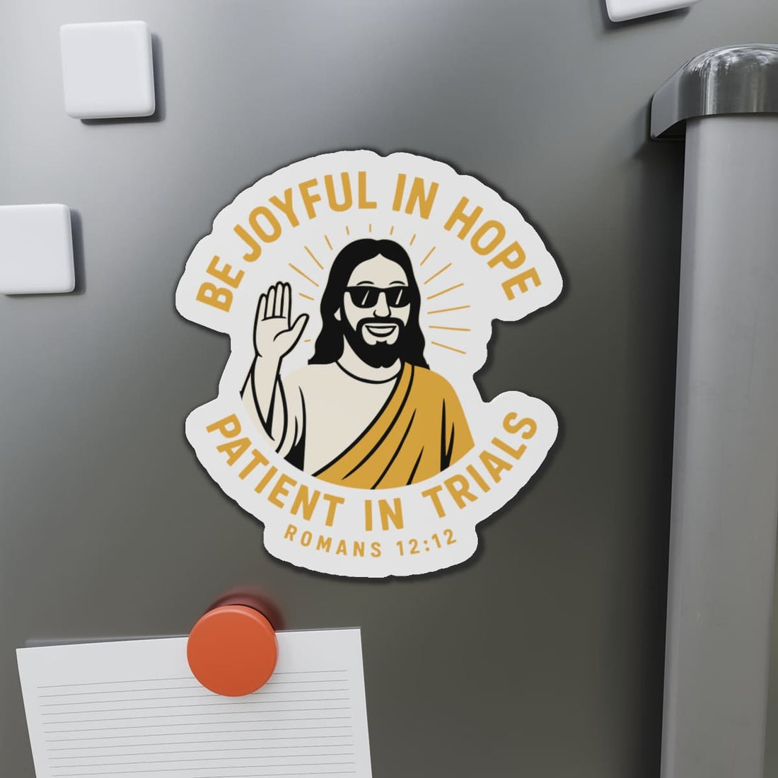 STK44 Christian Bible Verse Sticker – Be Joyful in Hope Romans 12:12 – Waterproof Vinyl Jesus Decal for Laptop, Water Bottle, Faith Gift