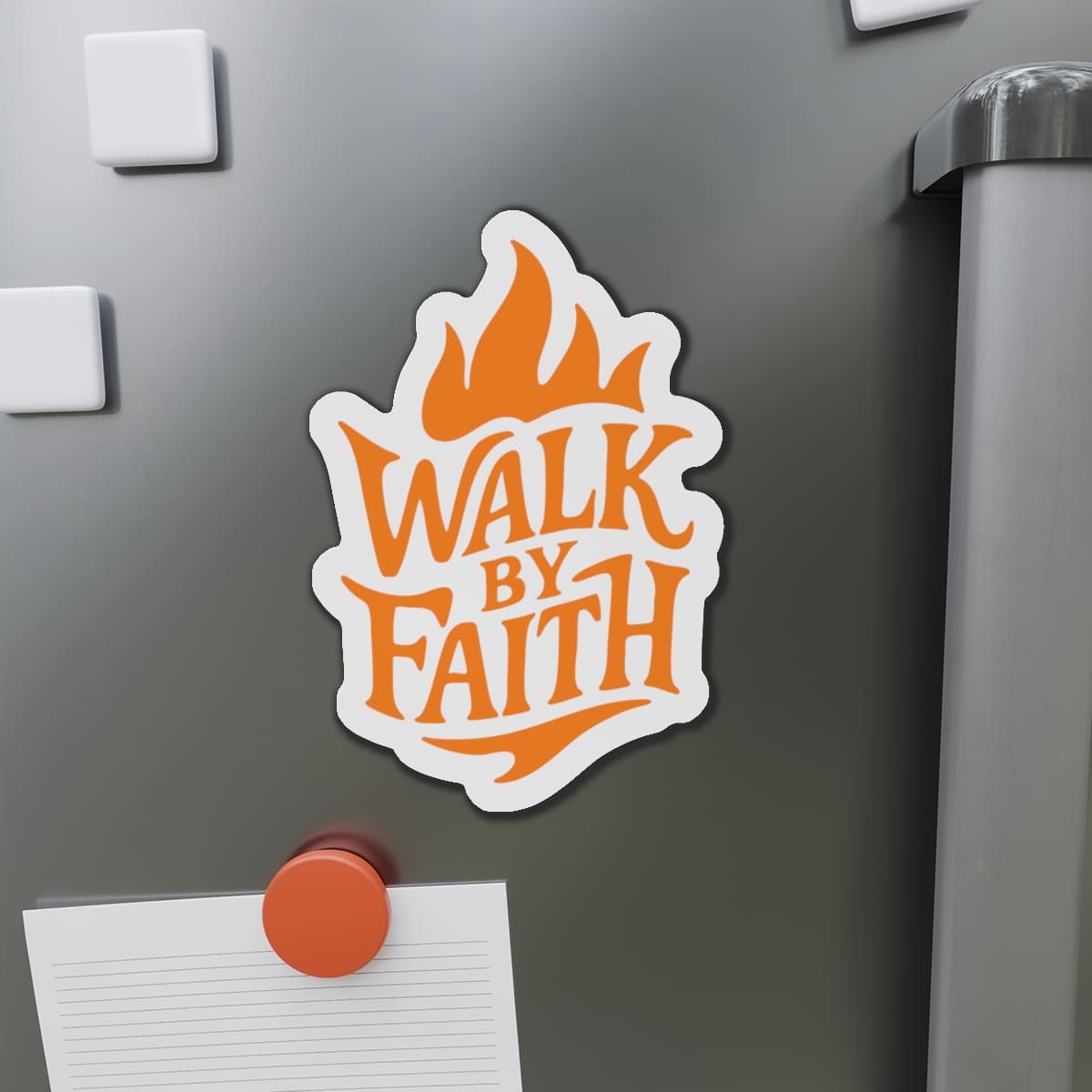 STK54 Faith Sticker – Walk By Faith Christian Vinyl Decal, Waterproof Inspirational Sticker for Laptop, Water Bottle, Bible, Notebook – Religious Gift Idea