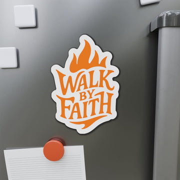 STK54 Faith Sticker – Walk By Faith Christian Vinyl Decal, Waterproof Inspirational Sticker for Laptop, Water Bottle, Bible, Notebook – Religious Gift Idea
