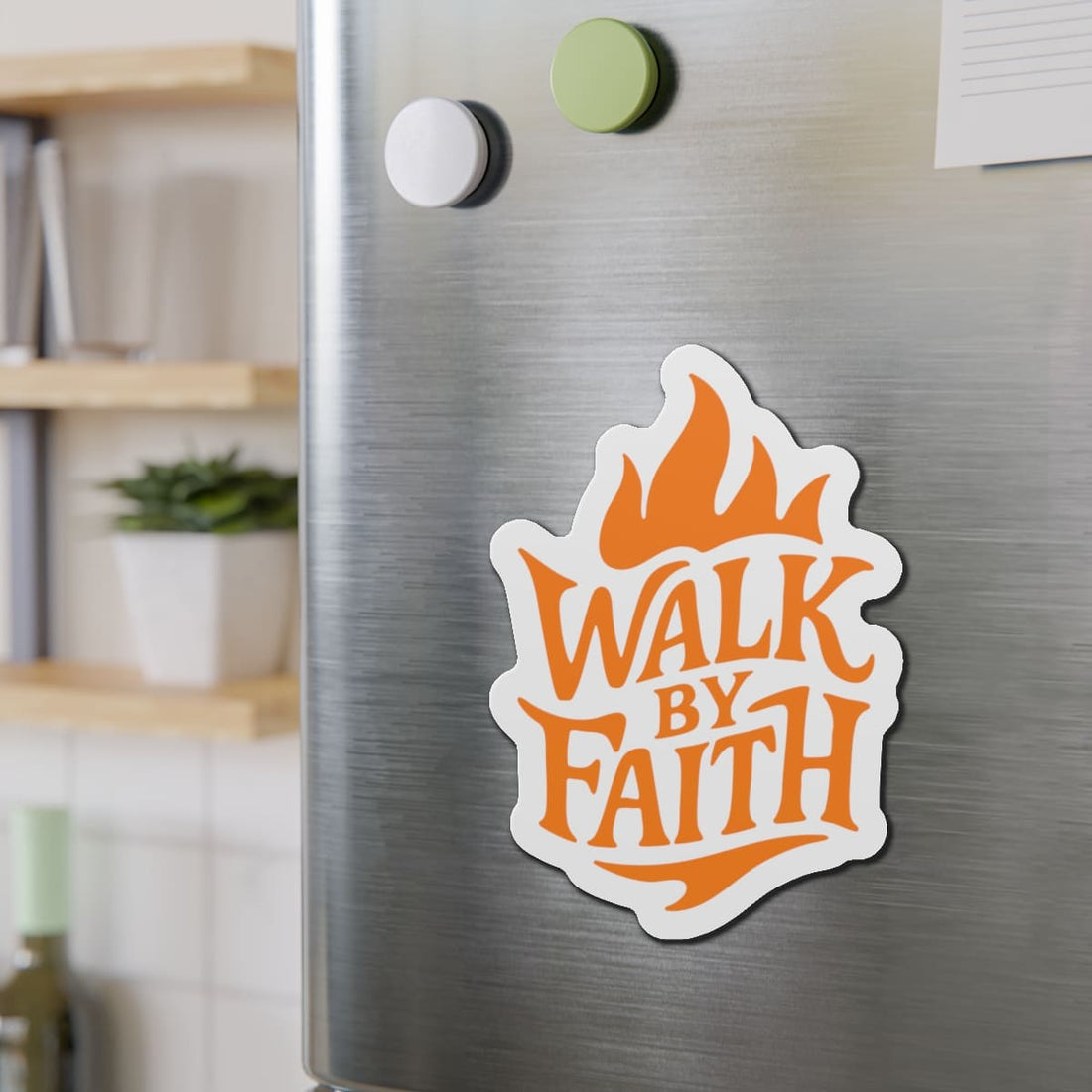 STK54 Faith Sticker – Walk By Faith Christian Vinyl Decal, Waterproof Inspirational Sticker for Laptop, Water Bottle, Bible, Notebook – Religious Gift Idea