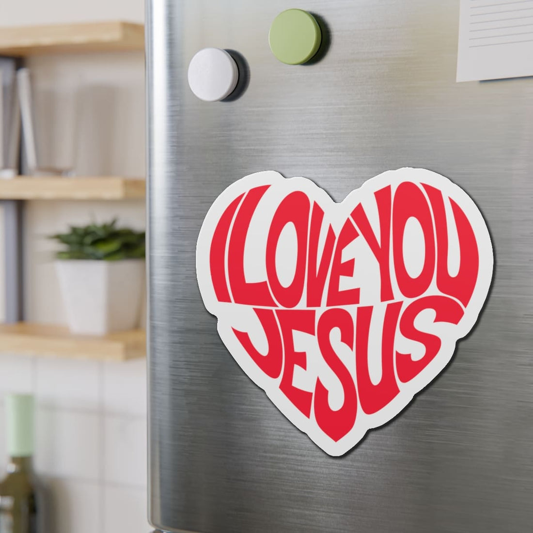 STK80  I Love You Jesus Heart Sticker – Christian Vinyl Decal for Laptop, Water Bottle, Faith Gift – 3 Inch Waterproof Religious Sticker