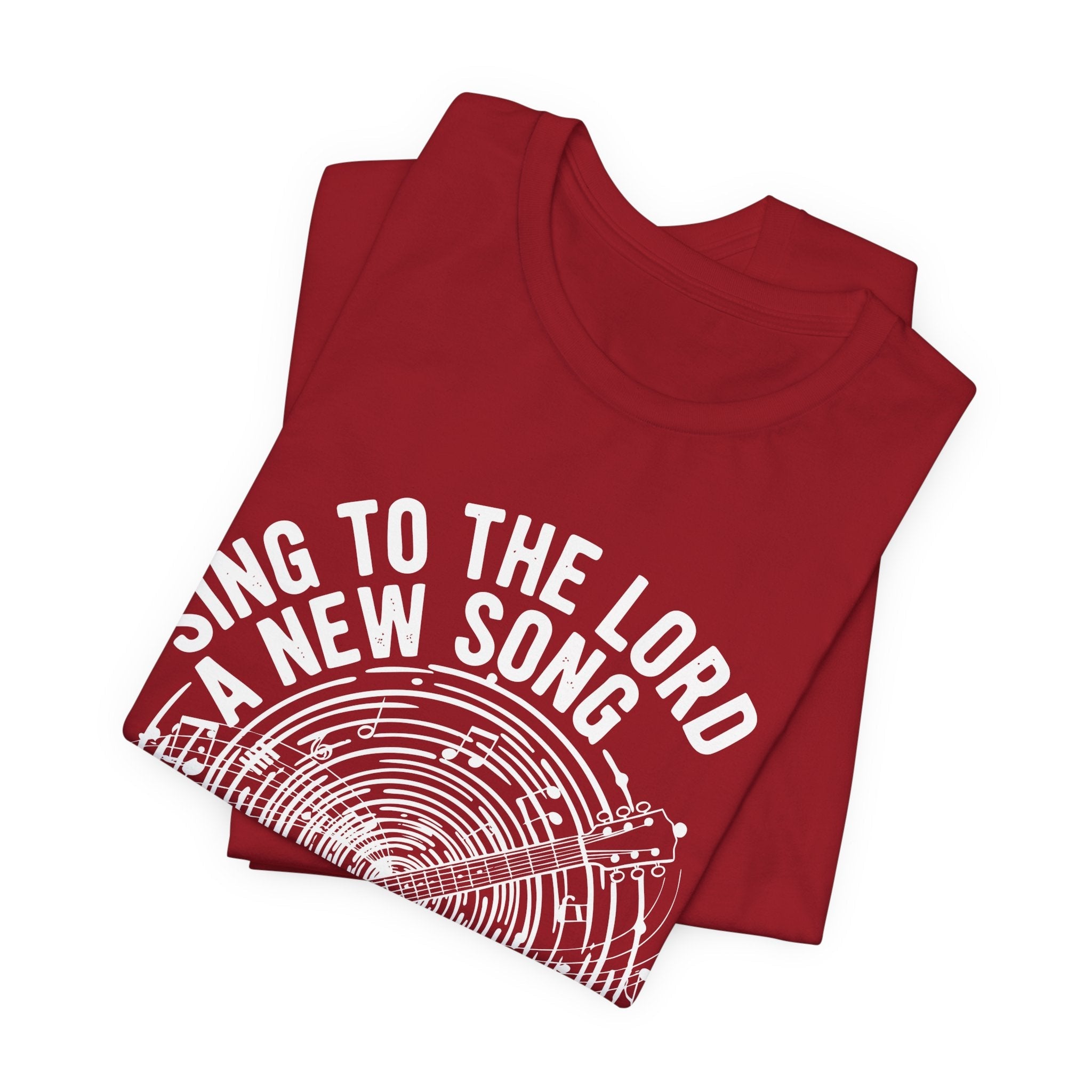 Christian Guitar T-Shirt – Sing to the Lord a New Song Psalm 96:1 Shirt – Bible Verse Faith Music Tee – Worship Praise Shirt Unisex