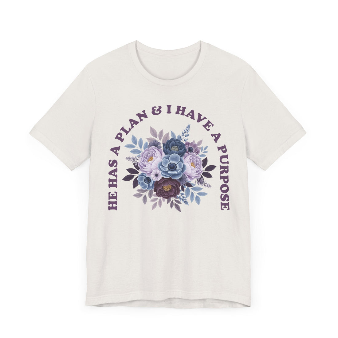 He Has a Plan and I Have a Purpose T-Shirt, Christian Floral Faith Shirt, Inspirational Bible Quote Tee for Women, Spiritual Gift Idea