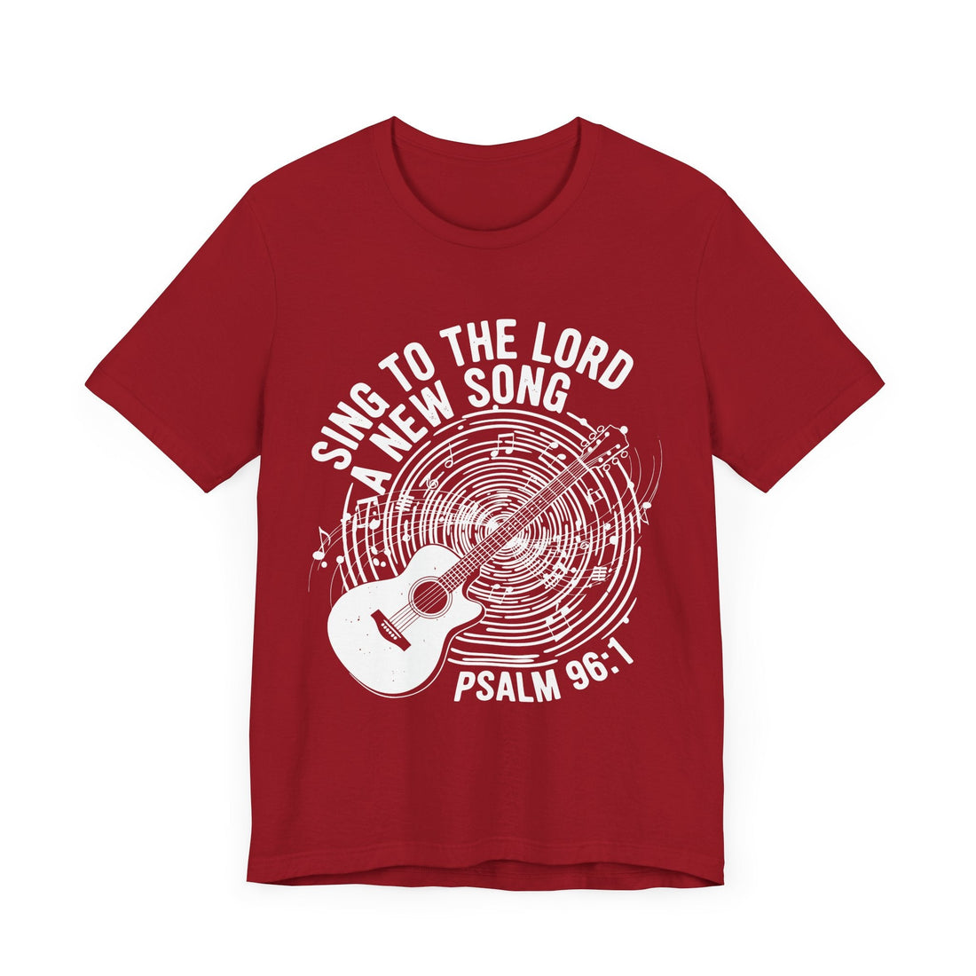 Christian Guitar T-Shirt – Sing to the Lord a New Song Psalm 96:1 Shirt – Bible Verse Faith Music Tee – Worship Praise Shirt Unisex