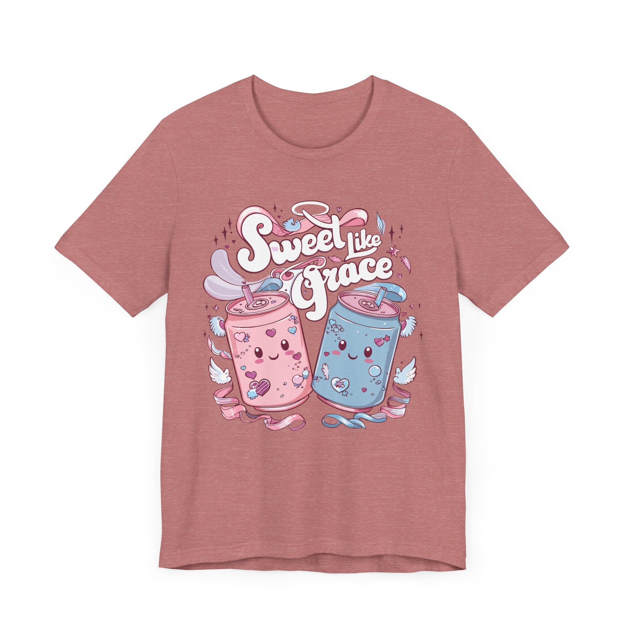 Sweet Like Grace T-Shirt, Cute Christian Tee for Women and Teens, Kawaii Faith Shirt with Bible Verse Inspiration, Pastel Jesus Apparel