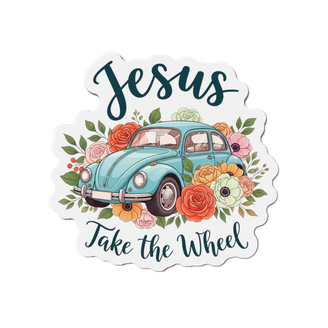 STK88 Jesus Take the Wheel Christian Sticker – Faith Vinyl Decal for Car, Laptop, Water Bottle, Waterproof Religious Gift
