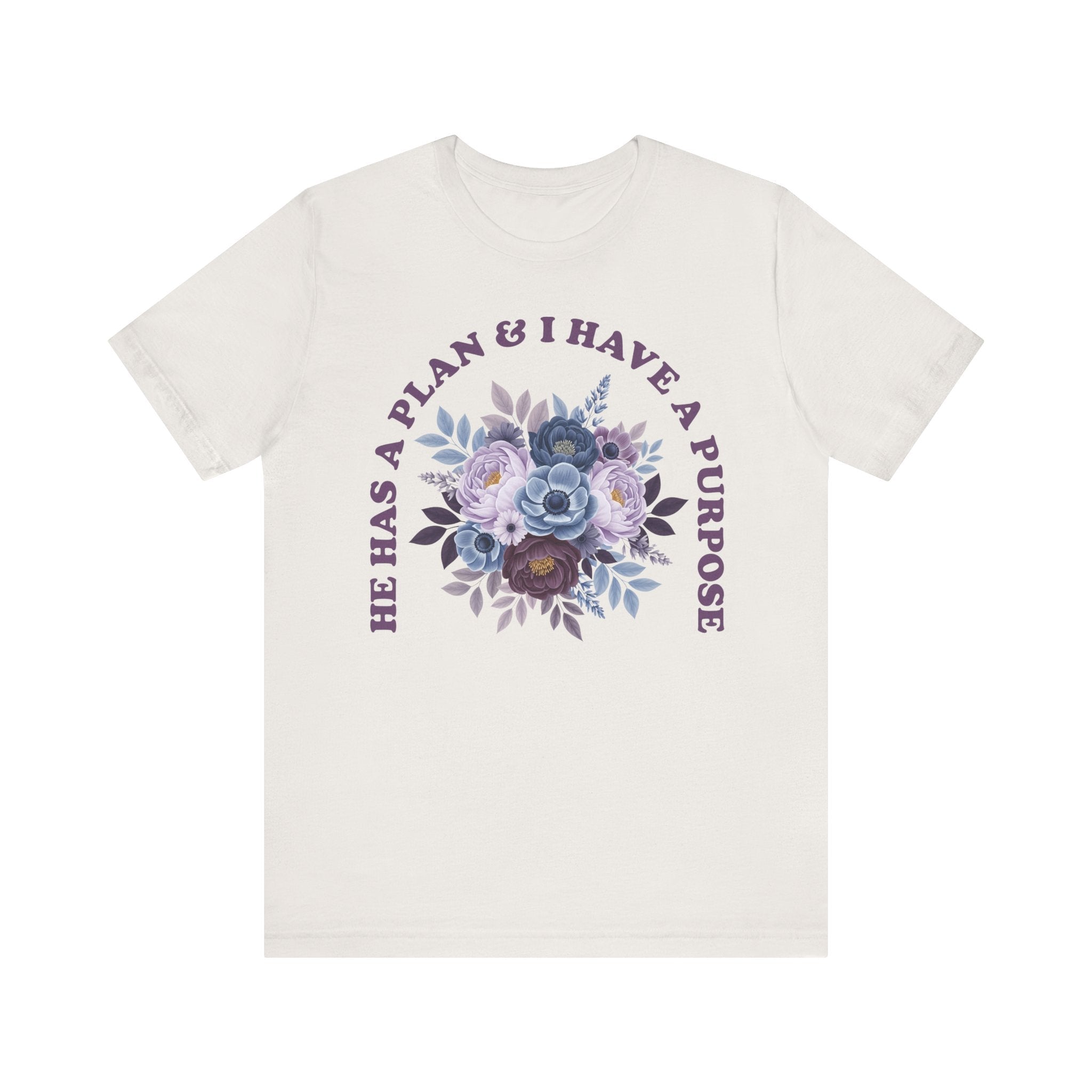 He Has a Plan and I Have a Purpose T-Shirt, Christian Floral Faith Shirt, Inspirational Bible Quote Tee for Women, Spiritual Gift Idea