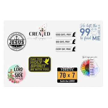STK18 Christian Sticker Set – 10 Bible Verse Vinyl Decals, Waterproof Faith Stickers for Laptop, Water Bottle, Journal, Jesus Gift Pack