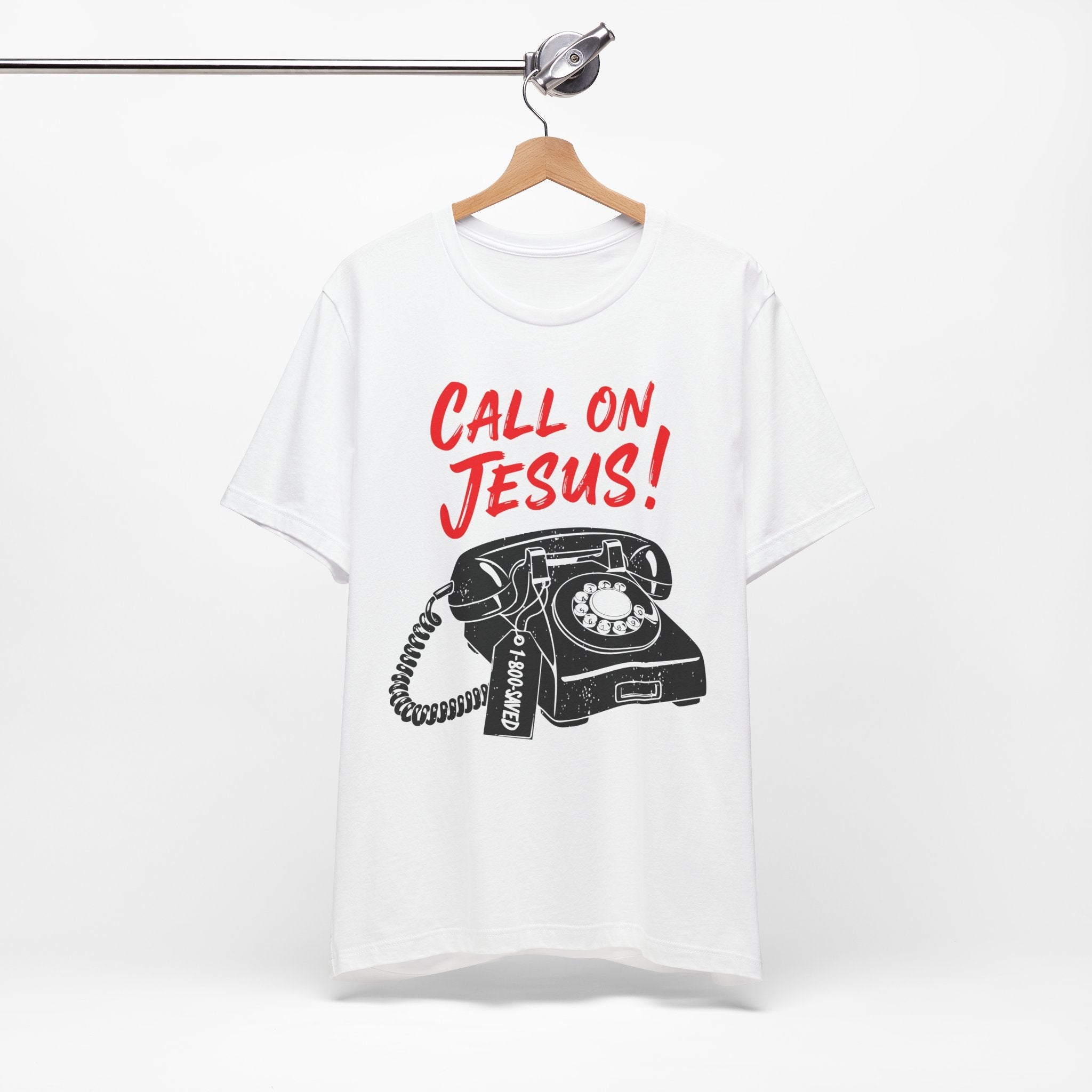 Call on Jesus Shirt, Vintage Phone Christian Tee, Bible Faith Shirt, Christian Graphic Tee, Unisex Jesus T Shirt, Jesus Saves Tee