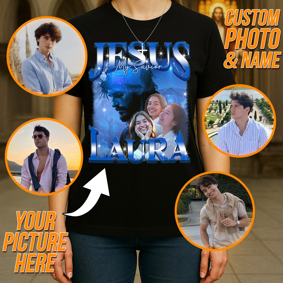 Jesus My Savior Custom Name Shirt – Christian Faith Tee for Women – Personalized Religious Gift