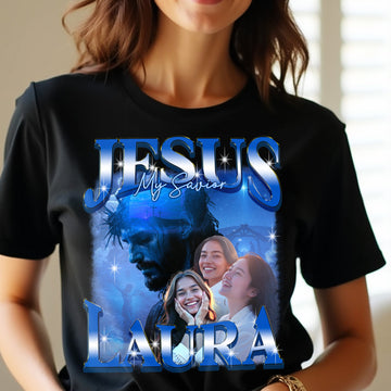 Jesus My Savior Custom Name Shirt – Christian Faith Tee for Women – Personalized Religious Gift