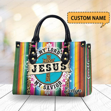 HB119 Custom Name Christian PU Leather Handbag, Bible Verse Cross Fashion Purse for Women