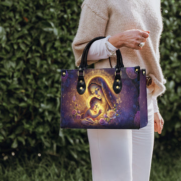 HB81-Mary and Baby Jesus Handbag – Christian Catholic Purse – Blessed Virgin Tote – Religious Gift for Women – Spiritual Mother's Bag