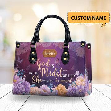 HB36-Personalized God Is in the Midst of Her Handbag, Psalm 46:5 Bible Verse Bag, Faith Gift for Her, christian mom gift, mother's day bag