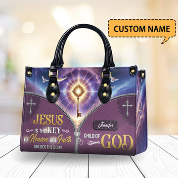 HB25-Christianartbag Handbags, Jesus Is The Key To Heaven But Faith Unlock The Door, Gifts for Women, Personalized Bags, Mother's day gift