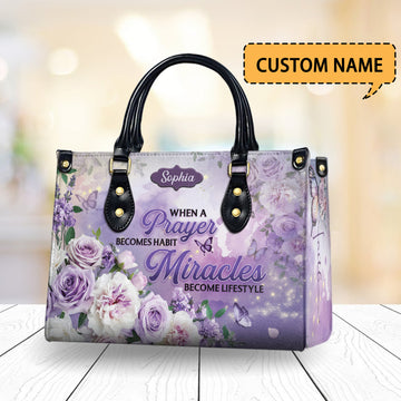 HB24-Christian Handbag - Personalized Prayer Bag, Faith-Based Purse, Religious Gift for Women, Spiritual Tote with Name Customization