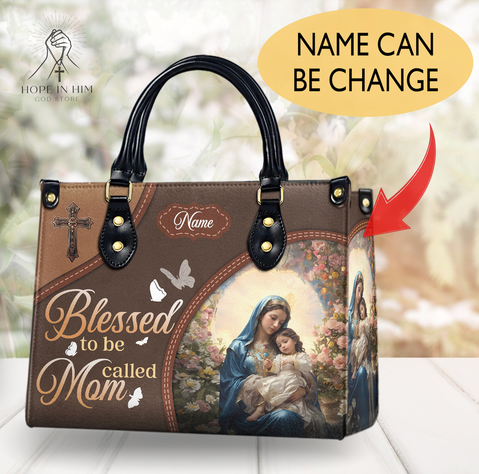 HB42-Christianartbag Handbags, Personalized Bags Blessed to be called mom, Gifts for Women